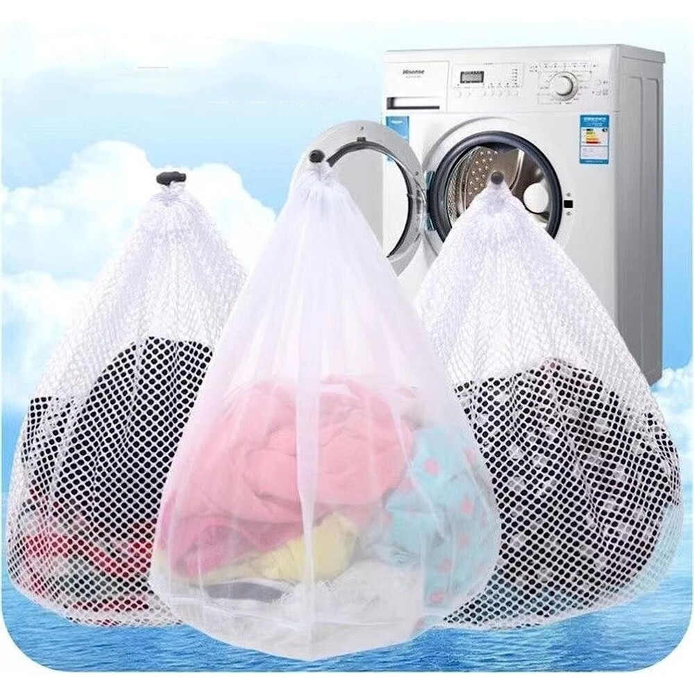 3Pcs Mesh Laundry Bags with Drawstring Closure Durable(3 XXLarge 28 x 26 Inches)